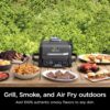 7-in-1 Grill & Smoker with Thermometer, Air Fryer, BBQ, Bake, Roast, Broil - Portable Electric Outdoor Grill, Grey