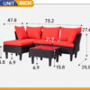 FDW Patio Furniture Set 4 Pieces Outdoor Rattan Chair Wicker Sofa Garden Conversation Bistro Sets for Yard,Pool or Backyard