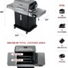 Ninja FlexFlame, Grill and Smoker, Electric and Propane Grill, Roaster, BBQ Grill, 5-in-1 Cooking System, 3 Burner, Digital Control, Outdoor...