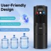 ICEPURE Water Dispenser with Ice Maker, 3-in-1 Hot and Cold Water Cooler with Built-in Bullet Ice Maker Machine, 26.5lbs/24H, Top Loading for 3-5...