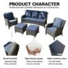 Latimer Wicker/Rattan 5 - Person Seating Group with Cushions