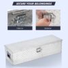 48 Inch Diamond Plate Truck Bed Tool Box with Shelf Silver