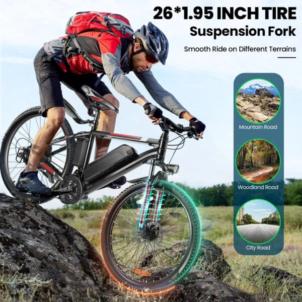 500W Electric Bike 26" Electric Bicycle for Adults with Cruise Control System Ebike