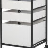 4-layer portable storage organizer box, suitable for bathrooms, kitchens, handicrafts, home offices or laundry rooms. The color is charcoal...