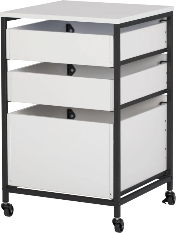 4-layer portable storage organizer box, suitable for bathrooms, kitchens, handicrafts, home offices or laundry rooms. The color is charcoal...
