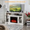 58" TV Console with 23" Fireplace Insert, Fireplace TV Stand for TVs up to 65 Inches, 1400W Electric Fireplace Heater