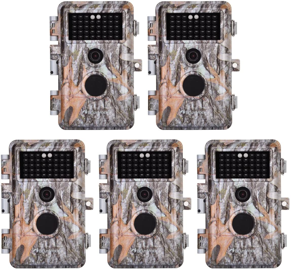 e2ee6c5728298198fd8f0d9fbf109babc5072410b8a122f38d65489354df44d9 5-Pack Game & Deer Trail Cameras 16MP 1920x1080P Video Hunting Wildlife Cams Time Lapse with Night Vision