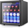 Beverage Refrigerator Cooler - 126 Can Mini Fridge with Glass Door for Soda Beer or Wine, Beverage Cooler for Home, Office, Bar with Adjustable...