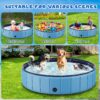 Foldable Dog Swimming Pool, 120"x20" Oversize Collapsable Hard Plastic Potable Bathing Tub for Pet Dog Kiddie Pool Indoor and Outdoor Leakproof...