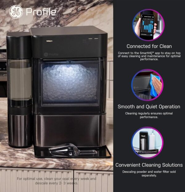 GE Profile Opal 2.0 XL with 1 Gallon Tank, Chewable Crunchable Countertop Nugget Ice Maker, Scoop included, 38 lbs in 24 hours, Pellet Ice Machine...