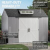 Rubbermaid Resin Outdoor Storage Shed With Floor (7 x 7 Ft) Weather Resistant Gray Organization for Home/Backyard/Garden Tools/Lawn Mower/Bike...
