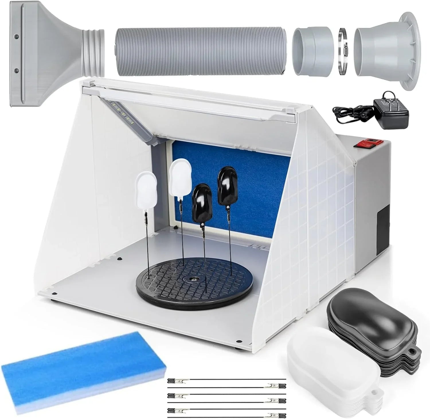 e7ee5be38faf4530f25cc22de59cac394c8cb6190f7b09d97eb8a559c2c43df5 Autolock Spray Booth Kit with LED Lights & Filter System for Models, Crafts & More
