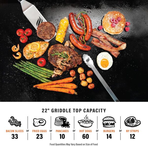 Blackstone 1666 22 Tabletop Griddle with Stainless Steel Faceplate, Powder Coated Steel, Black