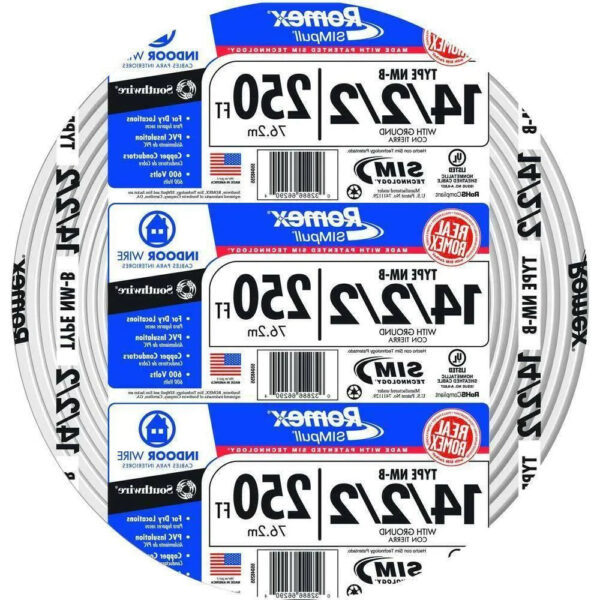 250 ft. 14/2/2 Solid Romex SIMpull Cu NM-B W/G Wire