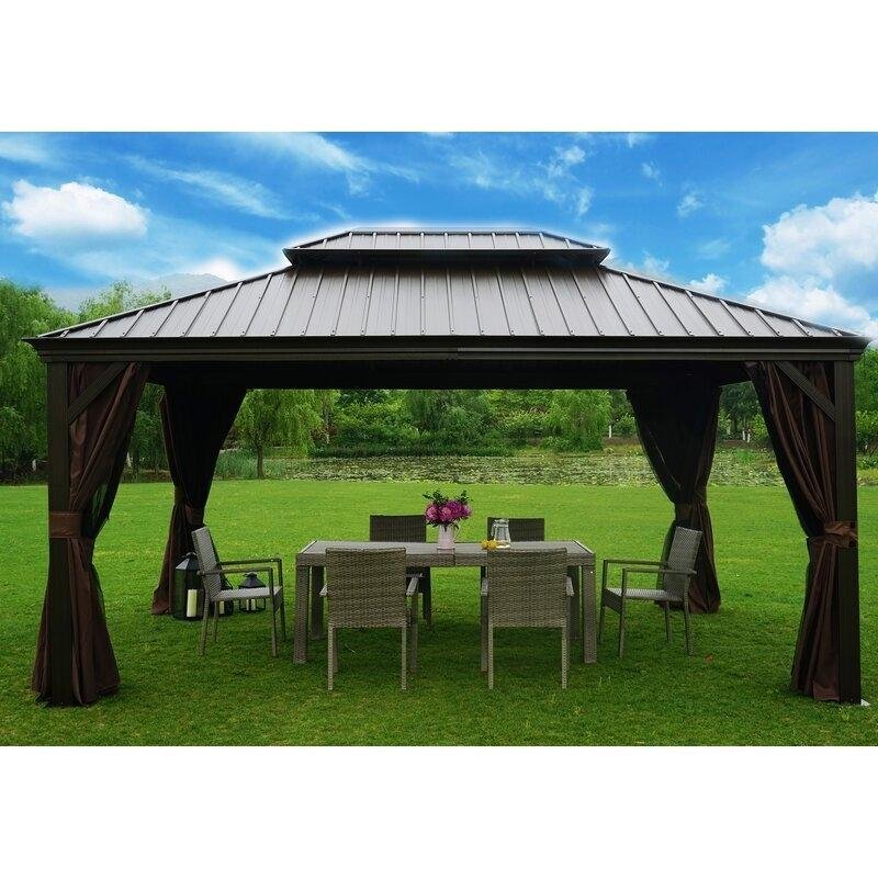 e913a4d88b7e18743f4d9a7166b3be3426eb198c1237264f664e2da510efd999 Alexander 16 Ft. W X 12 Ft. D Aluminum Patio Gazebo