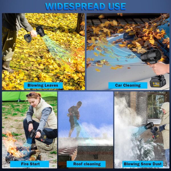 Electric Cordless Leaf Blower, Handheld Electric Leaf Blower, Mini Jet Dry Blower Fan with 2 Packs 2.6Ah Batteries and Charger, Violent Turbo Jet...