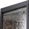 Alpine Mirror Waterfall Fountain with Stones & Lights, 72", Indoor/Outdoor Zen Decor
