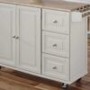 Homestyles Dolly Madison Mobile Kitchen Island Cart, Drop Leaf Breakfast Bar