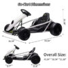 24V Go Kart for Kids 8-12, 300W*2 Motors, 9Ah Battery, 8MPH Speed, Music, Horn, 175lbs Max Load White