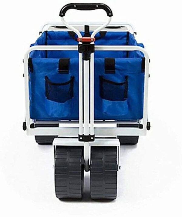 All Terrain Beach Wagon with Side Table|Heavy Duty Collapsible Folding Cart with Large Wheels for Beach Day, Picnic, Camping, Outdoor Activities |...