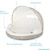 58292EP Canopy Island Inflatable Pool Float: Comfortable Lounge Surface Built-in Cup Holders Detachable Sunshade 440lb Max Weight Capacity 78.5" x 59"