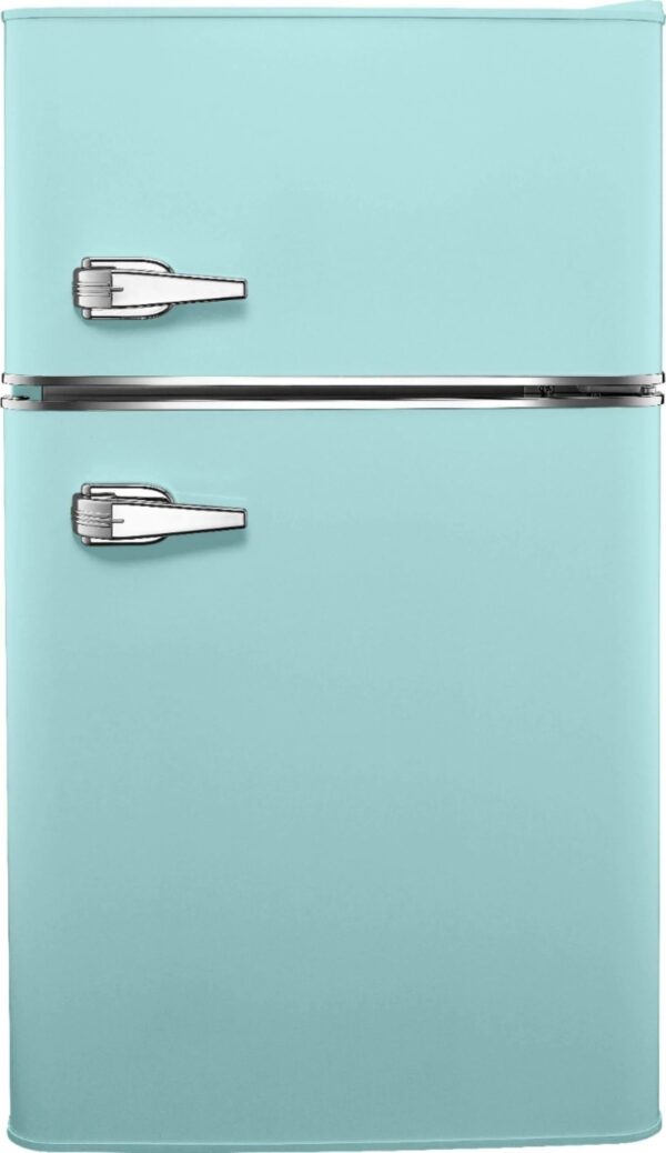 3.1 Cu. ft. Retro Mini Fridge with Top Freezer Cool Mint