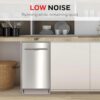 Honeywell 18 Inch Dishwasher with 8 Place settings, 6 Washing Programs, Stainless Steel Tub, UL/Energy Star- Stainless Steel