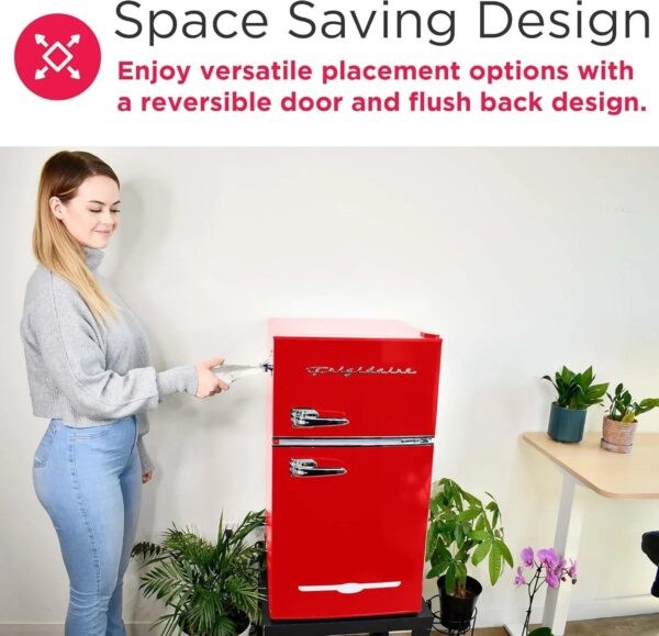 Frigidaire Retro Mini Fridge with Freezer & Side Bottle Opener-Small 2 Door Refrigerator for Office Bar or College Dorm Room-3.1 Cu Ft 19 "D x...