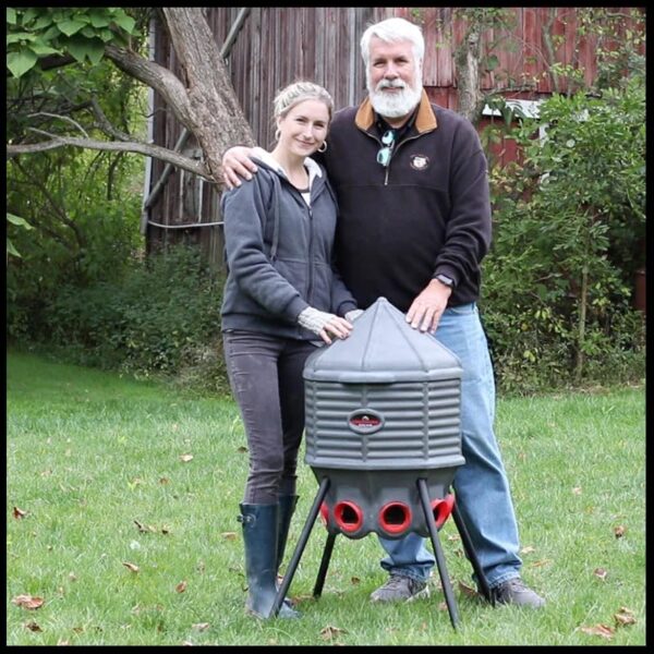 80lb Poultry Feeder, Adjustable Height, UV Stable, Weather Resistant, 8 Ports, Made in USA