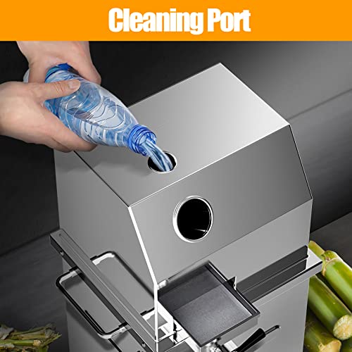 LGXEnzhuo 110V Electric Sugar Cane Press Juicer Machine, 800W Stainless Steel Desktop Sugarcane Juicing Crusher Extractor, with 3 Rollers for Home...