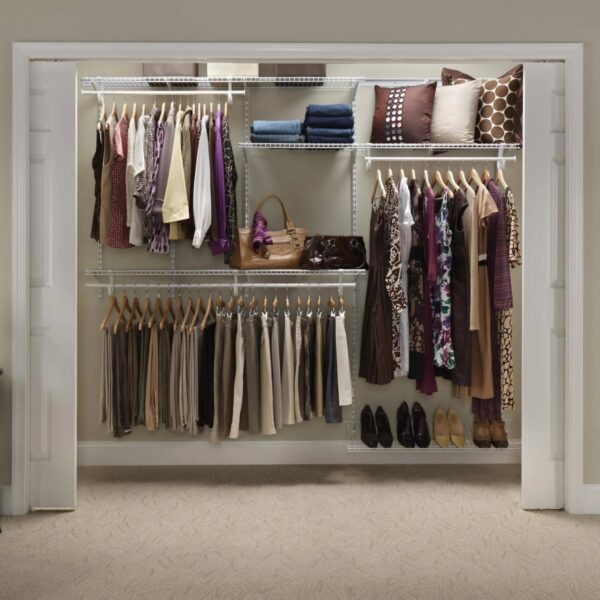 22875 ShelfTrack Adjustable Closet Organizer Kit, White