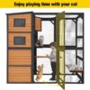 Aivituvin Large Cat Catio, 4 Tiers, Weatherproof Roof, 70"H x 77"L