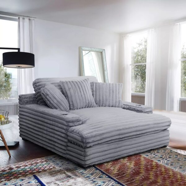 Nestle Chaise Lounge With Dual Cupholders And Charging Ports