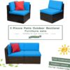 Devoko 5 Pieces Patio Furniture Sets All Weather Outdoor Sectional Patio Sofa Manual Weaving Wicker Rattan Patio Seating Sofas with Cushion and...