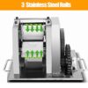 LGXEnzhuo 110V Electric Sugar Cane Press Juicer Machine, 800W Stainless Steel Desktop Sugarcane Juicing Crusher Extractor, with 3 Rollers for Home...