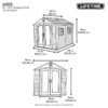 8 ft. W x 12.5 ft. D Plastic Storage Shed