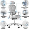 Ergo3D Ergonomic Office Chair High Back Mesh Desk Chair with 3D Adjustable Armrests, Wheels, for Home and Office (Black)