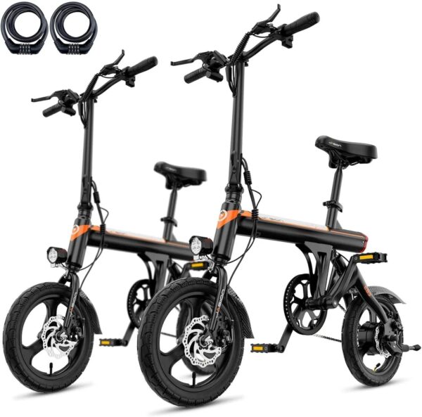 EB3 Electric Bike Adults 21mph, 500W Peak Motor, 270Wh Battery, Rear Suspension, 3 Levels Assist, 14" Folding Ebike for Adults and Teens, Complies...