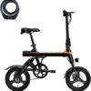 EB3 Electric Bike Adults 21mph, 500W Peak Motor, 270Wh Battery, Rear Suspension, 3 Levels Assist, 14" Folding Ebike for Adults and Teens, Complies...