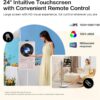 32-Inch Portable TV, 1080P FHD Rolling TV on Wheels with Rotatable Touch Screen, Android 13 OS, 8G RAM+128G Storage, Built-in Battery, Full Swivel...