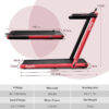 2.5HP 2-in-1 Folding Under Desk Treadmill with Speaker APP Remote Control, Portable Walking Jogging Machine for Home Gym Office