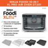 Ninja DT201 Foodi 10-in-1 XL Pro Air Fry Digital Countertop Convection Toaster Oven with Dehydrate and Reheat, 1800 Watts, Stainless Steel Finish,...