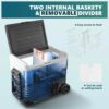 12 Volt Refrigerator, 53QT(50L) Electric Cooler, Portable Freezer 12V/24V DC 110-240V AC, 12V Fridge -4 ~68 , 12V Cooler with Wheels & 2 Baskets...