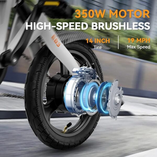 EB3 Electric Bike Adults 21mph, 500W Peak Motor, 270Wh Battery, Rear Suspension, 3 Levels Assist, 14" Folding Ebike for Adults and Teens, Complies...