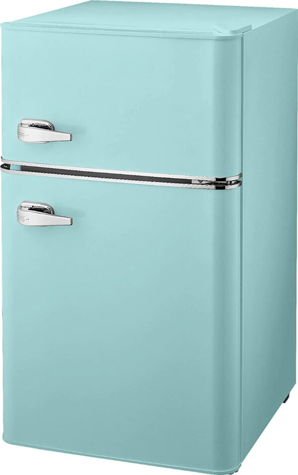 3.1 Cu. ft. Retro Mini Fridge with Top Freezer Cool Mint