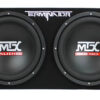 MTX 12" Dual Loaded Car Subwoofer w/Sub Box, Amplifier, & QPower Wiring Kit