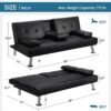 Yaheetech Convertible Sofa Bed Adjustable Couch Sleeper Modern Faux Leather Home Recliner Reversible Loveseat Folding Daybed Guest Bed, Removable...