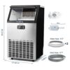 EUHOMY Commercial Ice Maker Machine, 100lbs/24H Stainless Steel Under Counter
