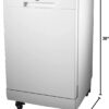 Portable Dishwasher, 18in Wide, 8 Place Settings Capacity, White