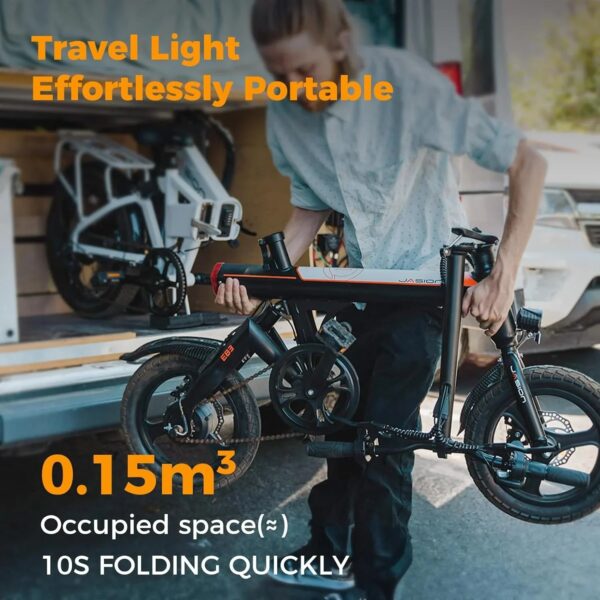 EB3 Electric Bike Adults 21mph, 500W Peak Motor, 270Wh Battery, Rear Suspension, 3 Levels Assist, 14" Folding Ebike for Adults and Teens, Complies...